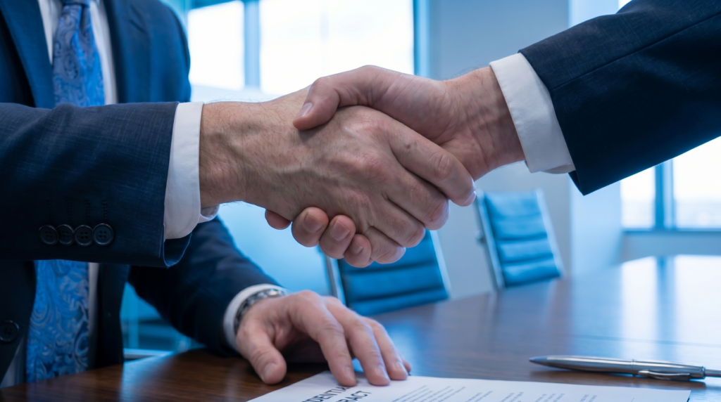 waste transport contracts - handshake